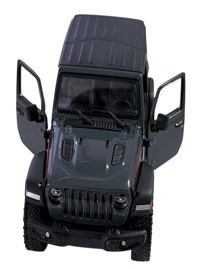 ماياترا سيارة جيب رانجلر من ماياترا كينز مارت، نموذج سيارة دفع رباعي مصبوب من المعدن بمقياس 1:34 - سيارة لعبة متينة للطرق الوعرة قابلة للتحصيل لهواة الجمع والأطفال والعرض (رمادي) - Image 1